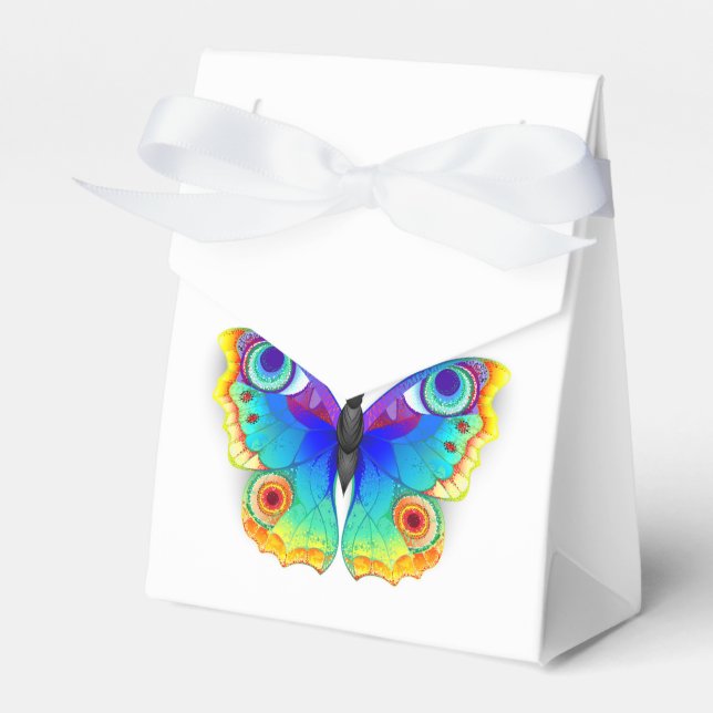 Rainbow Butterfly Peacock Eye Favor Box (Front Side)