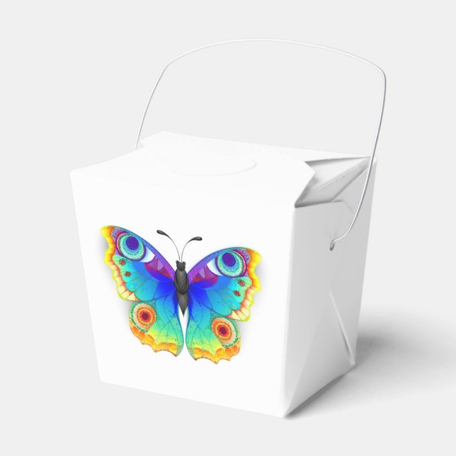 Rainbow Butterfly Peacock Eye Favor Box (Front Side)