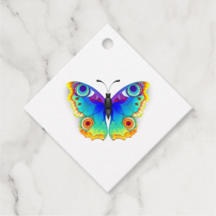 Rainbow Butterfly Peacock Eye Favour Tags