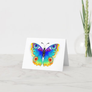 Rainbow Butterfly Peacock Eye Holiday Card