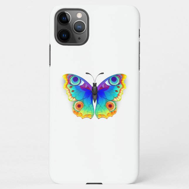 Rainbow Butterfly Peacock Eye iPhone Case (Back)