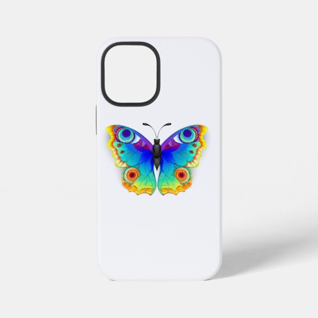 Rainbow Butterfly Peacock Eye iPhone Case (Back)