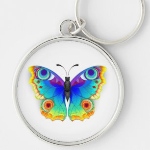 Rainbow Butterfly Peacock Eye Keychain