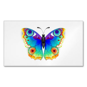 Rainbow Butterfly Peacock Eye Magnetic Business Card