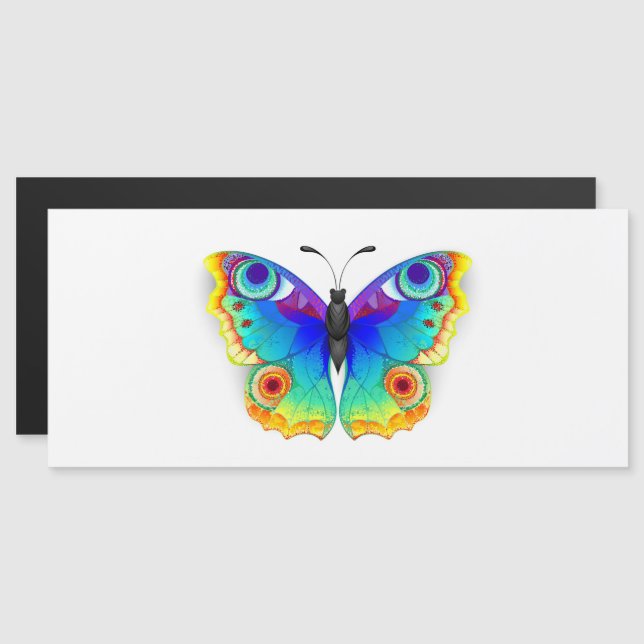 Rainbow Butterfly Peacock Eye Magnetic Invitation (Front/Back)