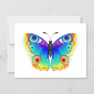 Rainbow Butterfly Peacock Eye Magnetic Invitation