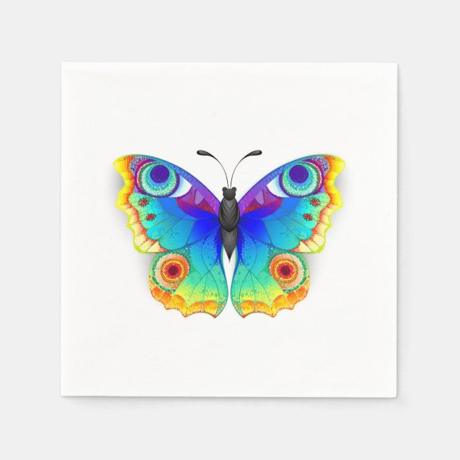 Rainbow Butterfly Peacock Eye Napkin (Front)
