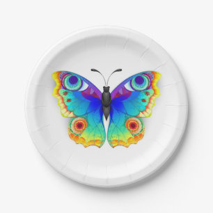 Rainbow Butterfly Peacock Eye Paper Plate