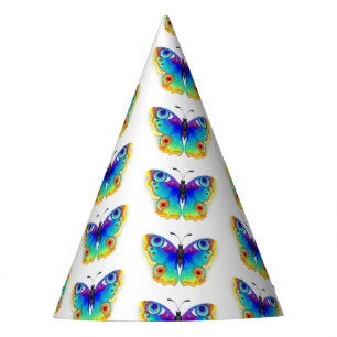 Rainbow Butterfly Peacock Eye Party Hat