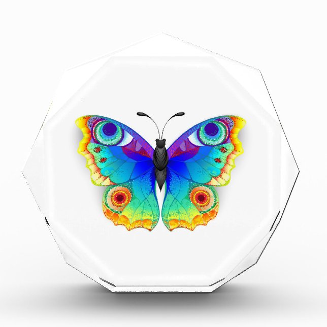 Rainbow Butterfly Peacock Eye Photo Block (Front)