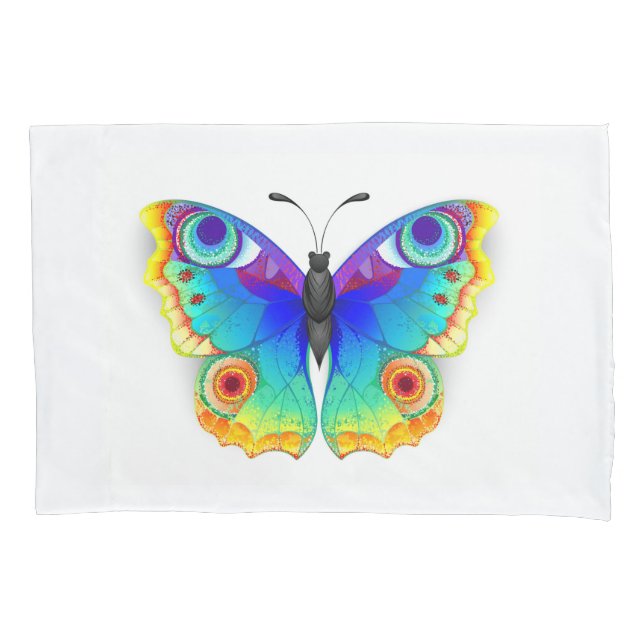 Rainbow Butterfly Peacock Eye Pillowcase (Front)