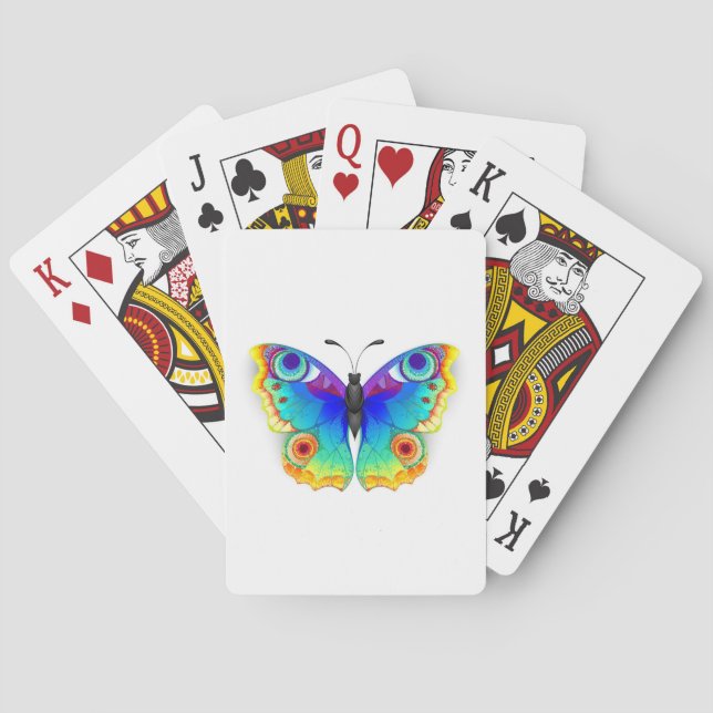 Rainbow Butterfly Peacock Eye Playing Cards (Back)