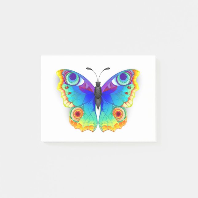 Rainbow Butterfly Peacock Eye Post-it Notes (Front)