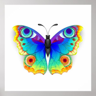 Rainbow Butterfly Peacock Eye Poster