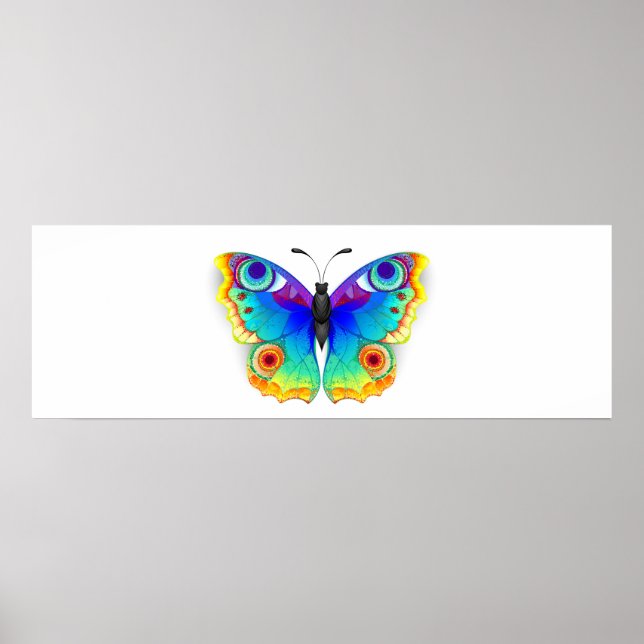 Rainbow Butterfly Peacock Eye Poster (Front)