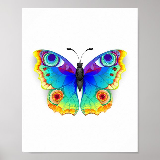 Rainbow Butterfly Peacock Eye Poster (Front)