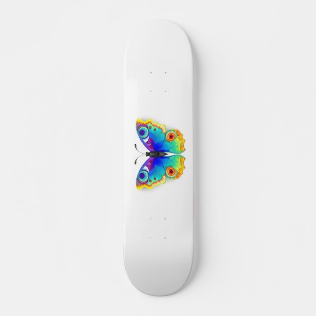 Rainbow Butterfly Peacock Eye Skateboard (Front)