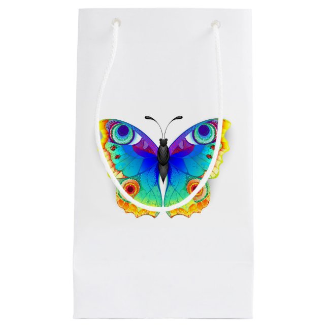 Rainbow Butterfly Peacock Eye Small Gift Bag (Front)
