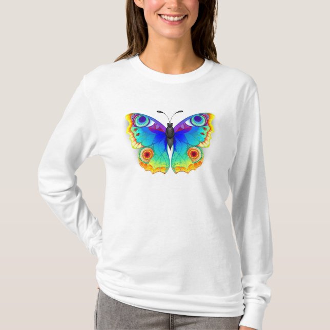 Rainbow Butterfly Peacock Eye T-Shirt (Front)