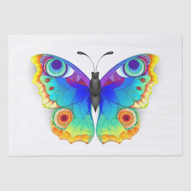 Rainbow Butterfly Peacock Eye Tissue Paper (Front)