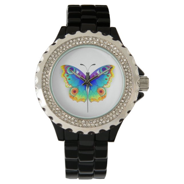 Rainbow Butterfly Peacock Eye Watch (Front)