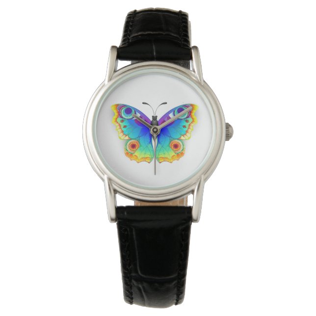 Rainbow Butterfly Peacock Eye Watch (Front)