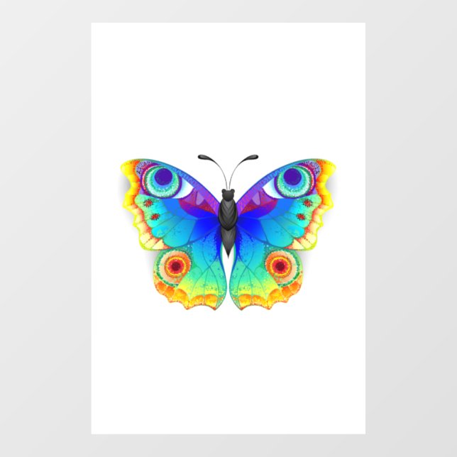 Rainbow Butterfly Peacock Eye Window Cling (Sheet)