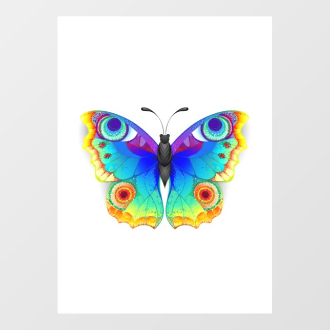 Rainbow Butterfly Peacock Eye Window Cling (Sheet)
