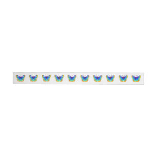 Rainbow Butterfly Peacock Eye Wrap Around Label