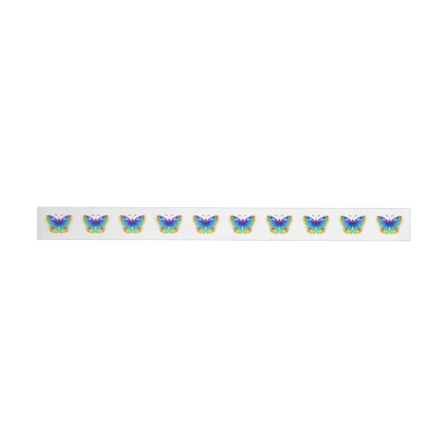 Rainbow Butterfly Peacock Eye Wrap Around Label (Individual)