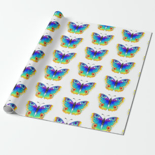 Rainbow Butterfly Peacock Eye Wrapping Paper