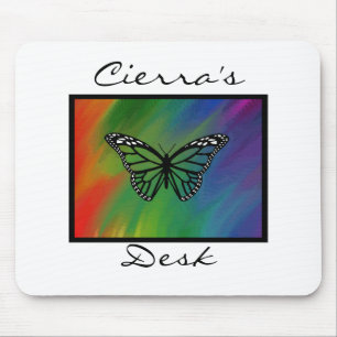 Rainbow Butterfly Personalized Mousepad