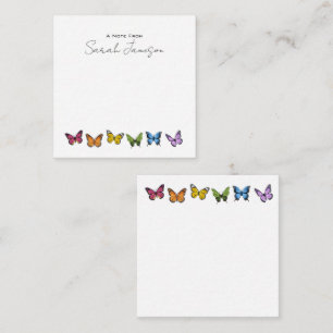 Rainbow Butterfly Personalized Note Cards