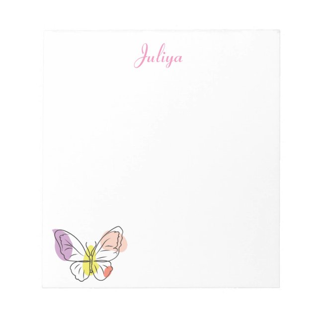 Rainbow butterfly  Personalized Notepad (Front)