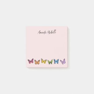 Rainbow Butterfly Personalized Post-It Notes