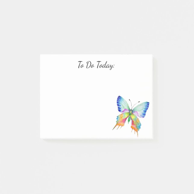 Rainbow Butterfly Personalized Post it Notes (Front)
