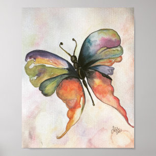 Rainbow Butterfly Premium Canvas Poster (8x10)