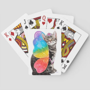 Rainbow Butterfly Princess Kitten Playing Cards