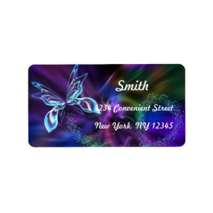 Rainbow Butterfly Return Address Label