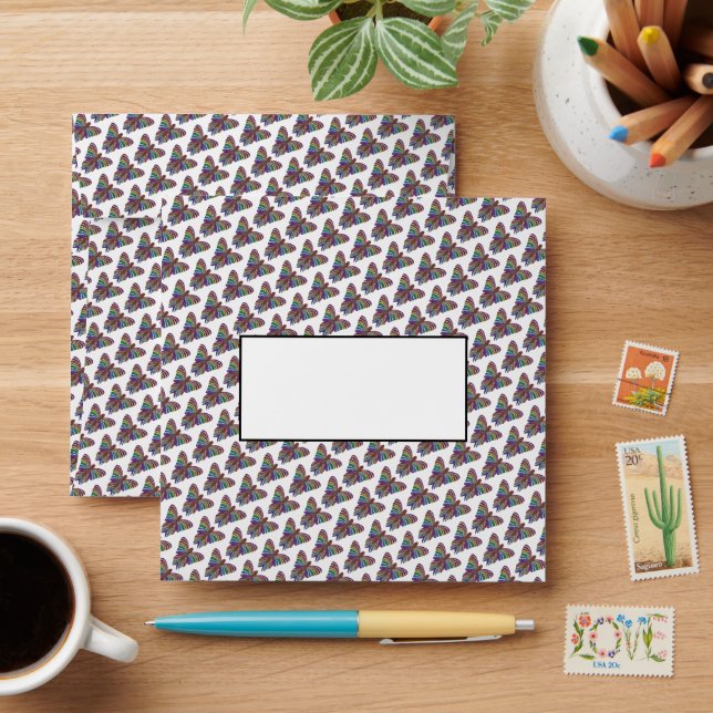 Rainbow Butterfly - Square Envelope (Desk)