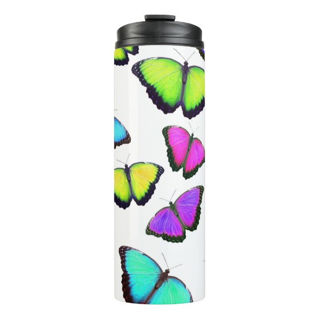 Rainbow Butterfly Thermal Tumbler (Front)