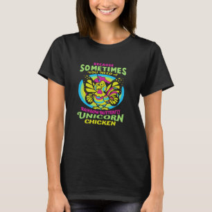 RAINBOW BUTTERFLY UNICORN CHICKEN T-Shirt