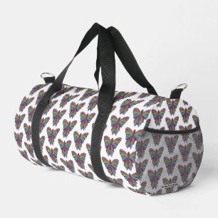 Rainbow Butterfly (white) - Duffel Bag