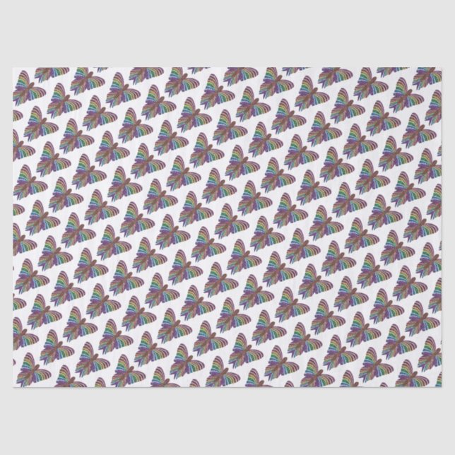 Rainbow Butterfly (white) - Tissue Paper (Front)