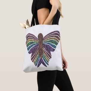 Rainbow Butterfly (white) - Tote Bag