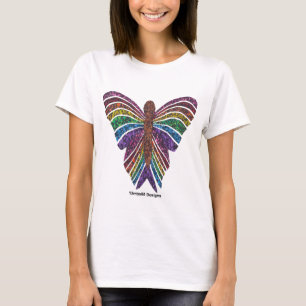 Rainbow Butterfly (white) - Women's Basic T-Shirt