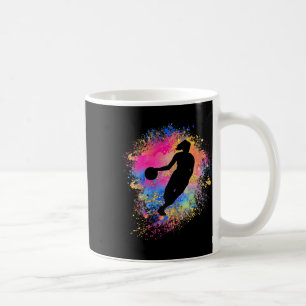Rainbow Bysketbyll Silhouette Female Team Girls Coffee Mug
