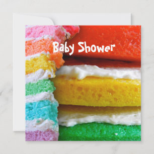 Rainbow Cake Baby Shower Invitation