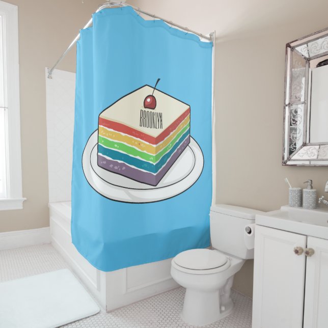 Rainbow cake cartoon illustration  (In Situ)