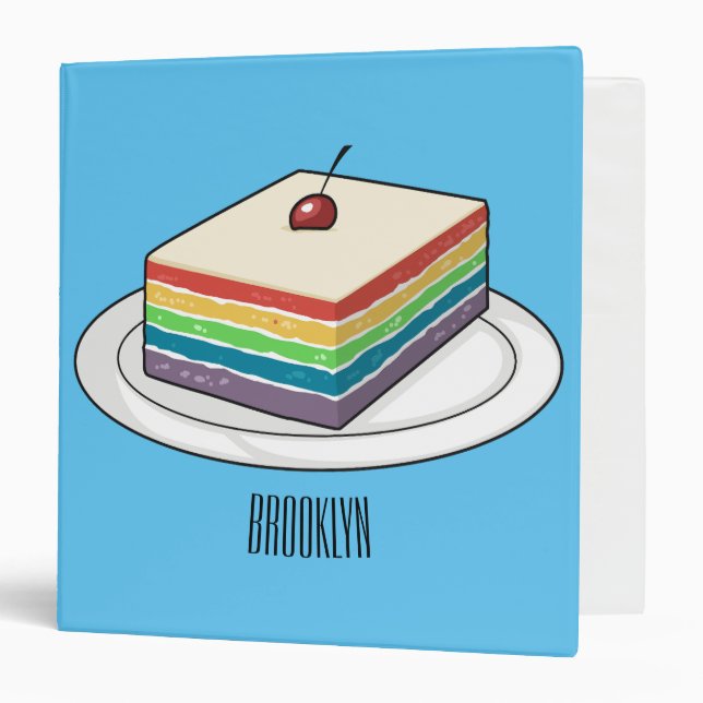 Rainbow cake cartoon illustration  binder (Front/Inside)